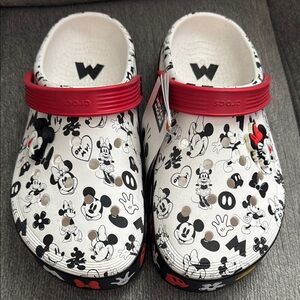 CROCS White and Black Disney Mules